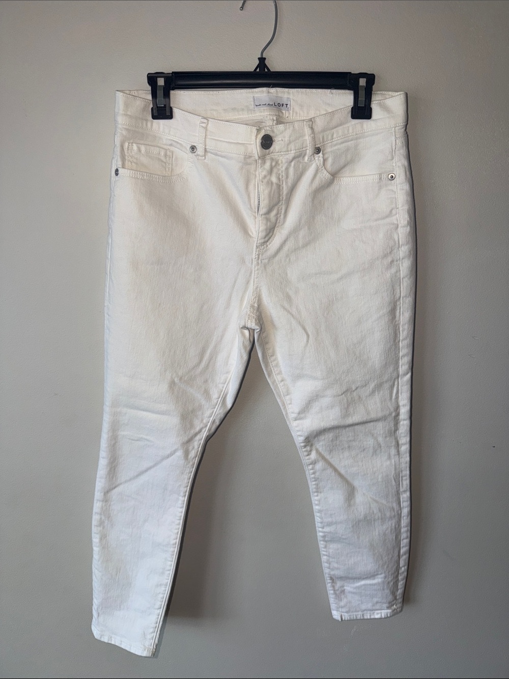 LOFT White Petite Cropped Skinny Jeans